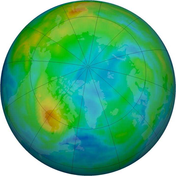 Arctic ozone map for 24 November 1982